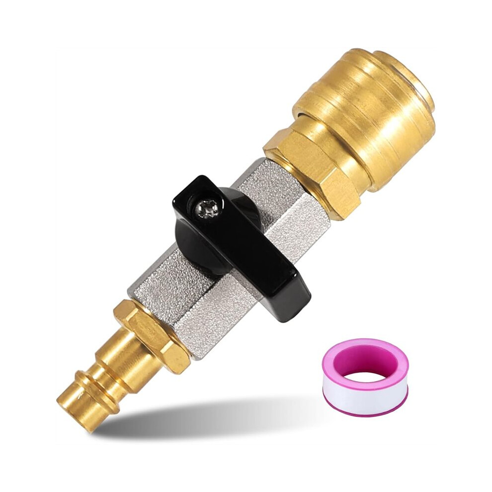 Compressed Air Stopcock, G1/4 Inch Compressed Air Quick Release Coupling, 1/4 Inch Brass Compressed Air Filling Valve 6031306925067