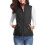 Colete Acolchoado Feminino com Gola Alta e Zíper Preto S 1