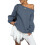 Women'S Off Shoulder Sweatshirt Drop Shoulder Oversized Long Sleeve Pullover Top Deep  S 1
