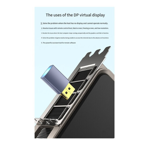DP 4K Virtual Monitor Headless  Display EDID Emulator Dummy Plug Display Emulator Virtual Display B 2