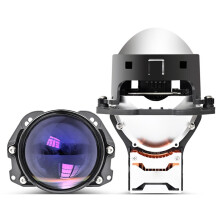 2 Pcs 3 Inch TIR Prism Bi LED Projector Lens Headlight Kit 130W 6000K Universal Fit Auto Accessories Light Retrofit LHD