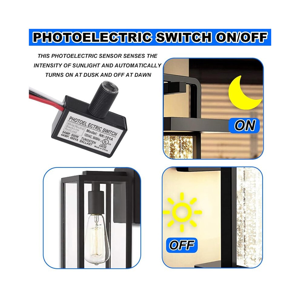 2Pcs 105V-130V Ac Photocell Light Sensor, Dusk To Dawn Eye Daylight Control Sensor With Nuts An Washer 4713045262185