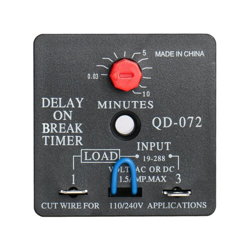 Delay  Break Timer QD-072 1.5A 18-240 VAC 0.03-10 Minutes Adjustable  Delay  Replacement (2-Pack) 2