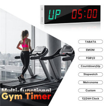 Large Digital Gym Timer,Remote Control Gym Clock Wall with Interval Timer, 9 Custom Modes Countdown Timer /Stopwatch,