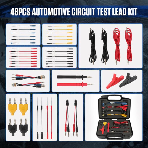 48PCS Automotive Circuit Test Leads Kit Electrical Breakout Leads Automotive Kit Multi Function Auto Diagnostic Tools 1
