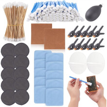 235pc Card Cleaning Kit for Trade Card Flattening Kit with TCG Collectors Clear Acrylic Round Plates Plastic Clamps