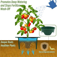 6-Pack Planting Grow Rings, 8.6-Inch Round Plant Support Rings Garden Protector & Edging, Deep Watering for Vegetables