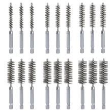 3sets 18pcs Stainless Steel Wire Bore Brush Set with 1/4" Hex Shank for Efficient Cleaning 6 Size (8/10/12/15/17/19mm)
