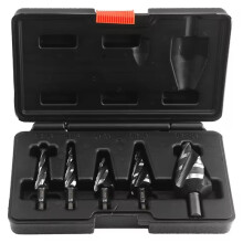 5Pcs Titanium-Coated HSS Drill Bits Set for Metal Four Spiral Flute Step Bits