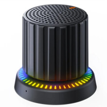 Enceinte Étanche avec Lumières LED Colorées, Support Magnétique Puissant, Enceinte Portable Noire