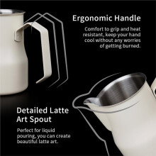 Brocca per Schiumare il Latte In Acciaio Inossidabile da 15 Once - Ideale per Espresso e Latte Art