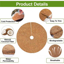 4 Pack 15.7 Inch Coconut Fiber Mulch Ring-for Moisture Retention, Indoor Outdoor Trees and Landscaping