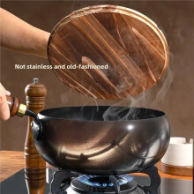 No Coating Nonstick Wok Non-Stick Cookware Stir Fry Pan Flat Bottom Frying Pan Camping