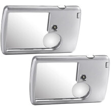 2pcs 3X/6X Pocket Magnifying Glass with LED Light, Portable Card Type Magnifier for Reading, Jewelry, Travel