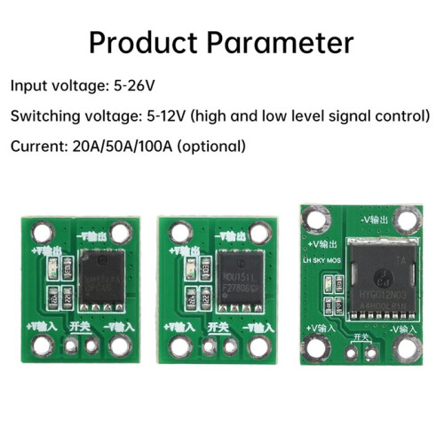 20A 50A 100A 5-26V High Power MOS Trigger Driver Module Field Effect Tube PWM Regulation Electronic  Control 100A 2