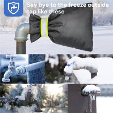 5-Delige Set Buitenkraanhoezen voor de Winter, 21x15 cm, Waterdichte Isolerende Kraanhoes met Reflecterende Strips