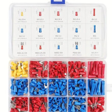 Hand Crimping Tool 0.25-2.5mm² Adjustable Crimper Pliers with 280pcs Cable Lugs Assortment Kit Wire Crimp Set