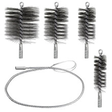 Pack of 5 Stove Pipe Brushes for Pipe Cleaning and Chimney Cleaning, Pipe Cleaning Brush, Chimney Brush, Boiler Brush