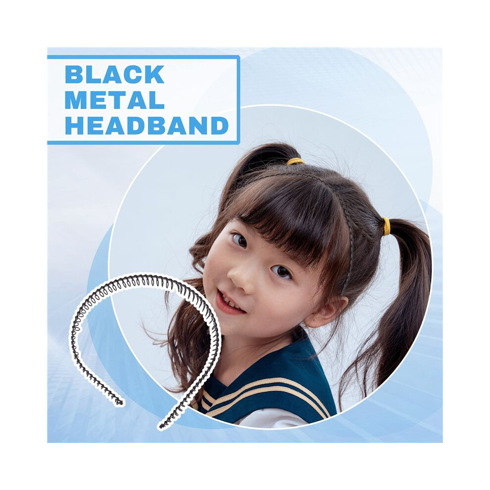 Unisex Black Sodial(R) Metal Teeth Comb Hairband Hair Hoop Headband For Woman