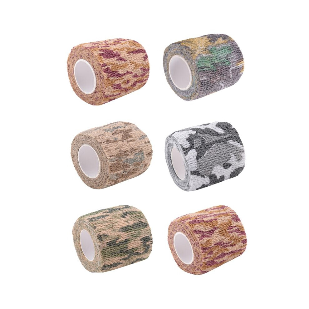 6 Roll Wrap Tape Bulk (Assorted and Camouflage Colors Random) Vet First Aid Tape Self Adhesive Adherent