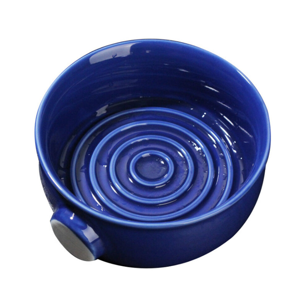 Ceramic Men's Shaving Mug Bowl Cup Thread Bottom Wide Mouth for Shave Brush and Shaving Soap Royal