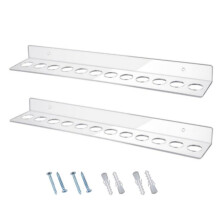 12 Slot Acrylic Wall Mounted Shear Holder Clear Scissors Holder Rack 15.75in Wide 0.12in Thick Shear Organizer 1 Pack