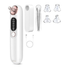 Blackhead Remover for Sensitive Skin, Face Pore Cleanser with 4 Removable Heads and Stainless Steel Kit