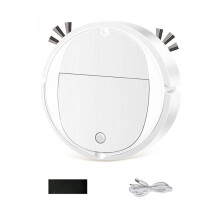 Automatisk Soprobot Bärbar Hemma Robot Dammsugare USB Uppladdningsbar Våt Torr Sopmaskin Vit