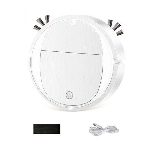 Automatic Sweeping Robot Portable  Home Robotic Vacuum Cleaner USB Rechargeable Wet Dry Sweeping Machine White