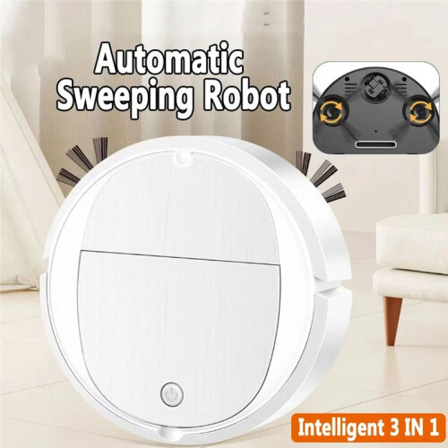 Automatic Sweeping Robot Portable  Home Robotic Vacuum Cleaner USB Rechargeable Wet Dry Sweeping Machine White 1