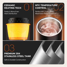 Wireless Electric Portable Espresso Coffee Machine Capsule Powder Travel Coffee Maker for Car & Camping Coffee C