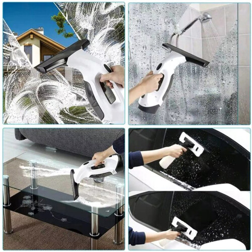 White Cordless Rechargeable Automatic Portable Machine Window Wiper EU Plug 2