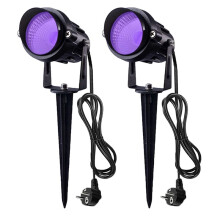 Black Light Halloween Spotlight with Plug 12W LEDs Waterproof Blacklight for Glow in the Dark Holiday Party 2pcs EU Plug