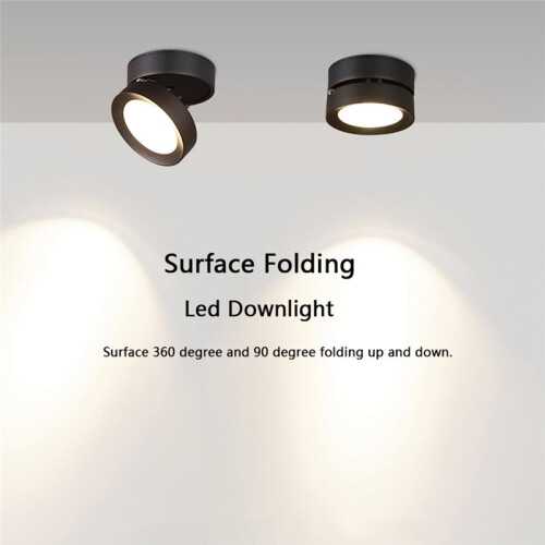 LED Downlight Foldable Ceiling Light Spotlight 7W Mounted Aluminum Ceiling Spots Lamp for Home Business White 2
