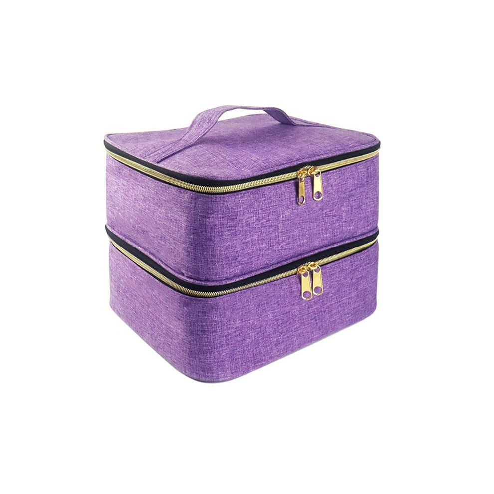 Nail Polish Organizer Nail Polish Storage Bag Portable Nail Polish Holder Holds 30 Bottles and Nail Dryer Lamp,