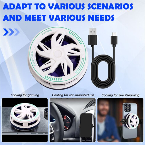 S18 Mobile Phone Cooling Radiator Magnetic Semiconductor Technology, Silent Operation Compatible with IOS & Android B