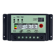 Regolatore di Carica Solare A Doppia Batteria PWM 12V 24V System di Batterie Caricatore Regolatore Pannello di Alimentazione (20A)