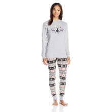 (GreyWomen,M)Family Matching Christmas Pajamas Sleepwear Women Men Kids Long Sleeve Nightwear
