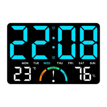 Horloge Murale NumĂ©rique avec Grand Ăcran LED, Date, TempĂ©rature et HumiditĂ©, Horloge Murale Ălectrique Moderne pour Chambre, Salle de Classe B
