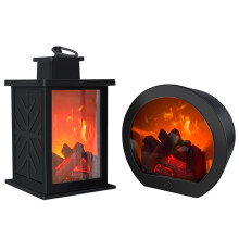 Fireplace Decorative Lantern Night Light for Party Christmas Holiday LED Simulation Log Flame Effect Gift Decor 2pc