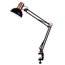 Industriële Opvouwbare LED-Tafellamp met Klem, E27 Telescopische Zwenkarm, Leeslamp voor Slaapzaal, Kinderkamer, EU-Stekker