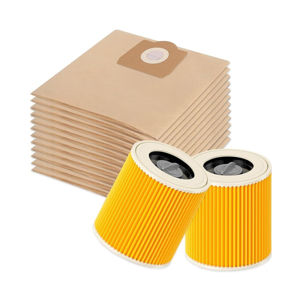 10 Bags For Wd3 Wd2 Wd1 Mv2 Mv3 Se 4002 Vacuum Cleaners With 2 Filters 6.959-130. / 6.414-552.0 4711101884050