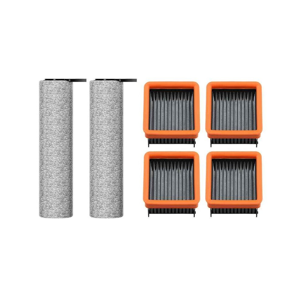 6Pcs For Uwant D100 / D100 Pro / D500 / D500 Pro Wireless Vacuum Cleaner Spare Parts Roller Brush Hepa Filter 4713180545440