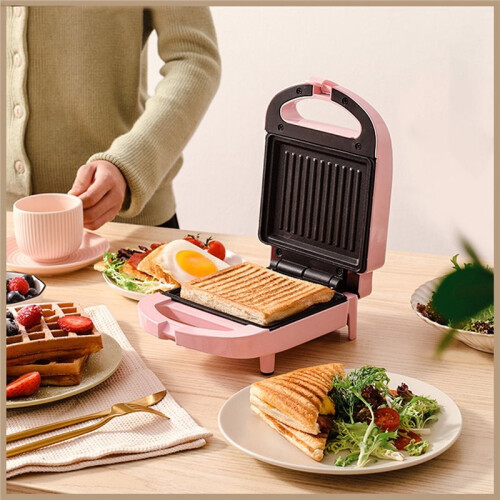 Portable Electric Sandwich Maker Home Multifunctional Machine Non-Stick Breakfast Maker  EU Plug 2