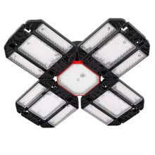 Luminárias de LED para Garagem com 12 Painéis Ajustáveis, Soquetes E26/E27, 6500K, Iluminação de Teto Deformável