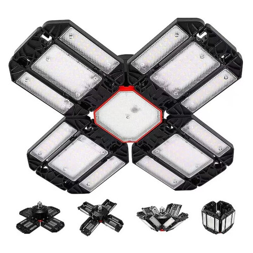 LED Garage Lights with 12 Adjustable Panels, E26/E27 6500K Deformable Ceiling Lighting 1
