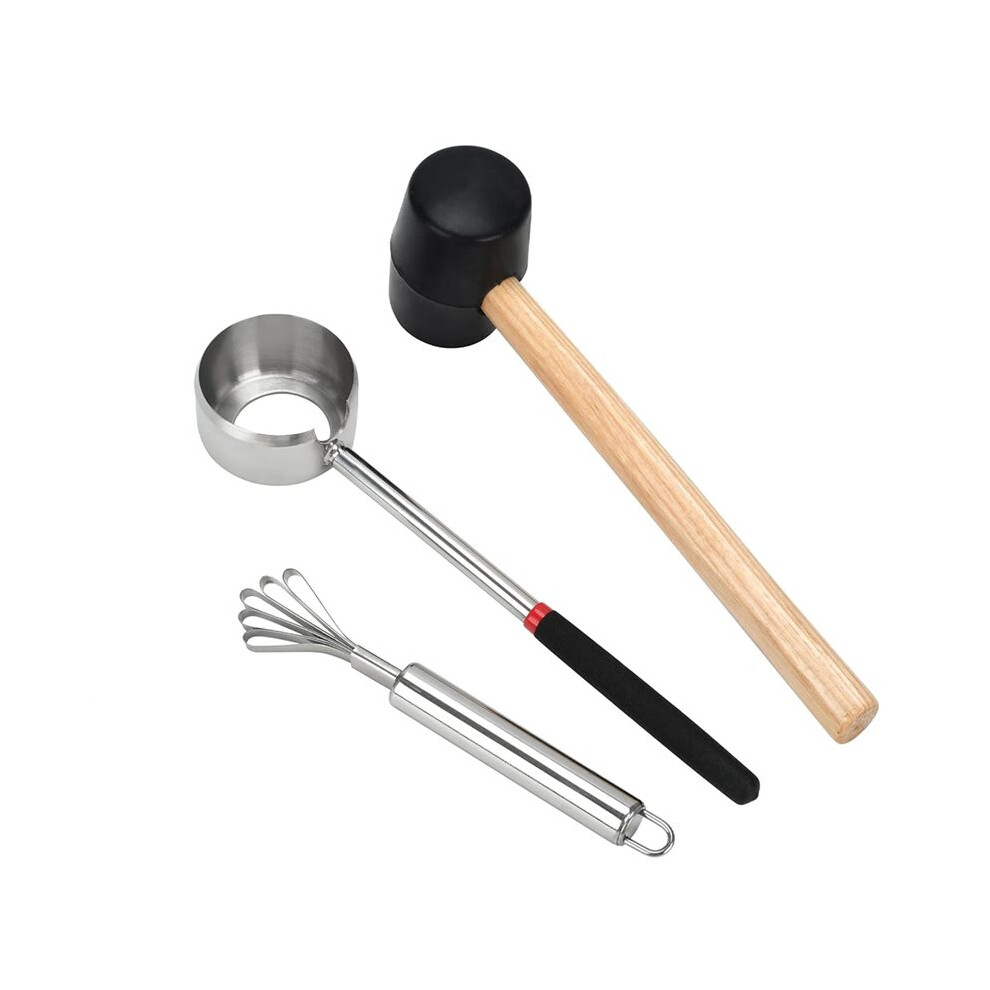 Coconut Opener Tool Set,Food Grade Coconut Opener,Coconut Scraper For Kitchens,Picnics And Beach Vacations 4712478096282