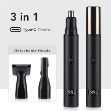 3in1 Electric Ear Nose Hair Trimmer USB Charging Portable Nose Hair Trimmer for Men Women Ear Nose Eyebrow Facial Hair