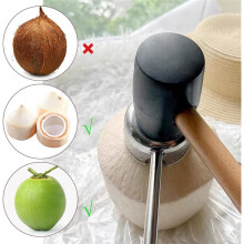 Coconut Opener Tool Set,Food Grade Coconut Opener,Coconut Scraper for Kitchens,Picnics and Beach Vacations