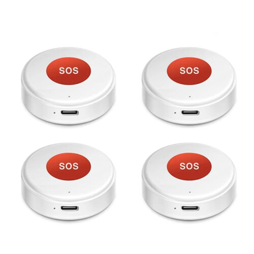 4 Pcs Tuya WiFi SOS Emergency Button Wireless One Key Call Help Home Elderly Children Security Protection B